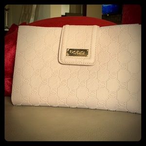 Bebe Melissa Pink & gold crossbody & wristlet.